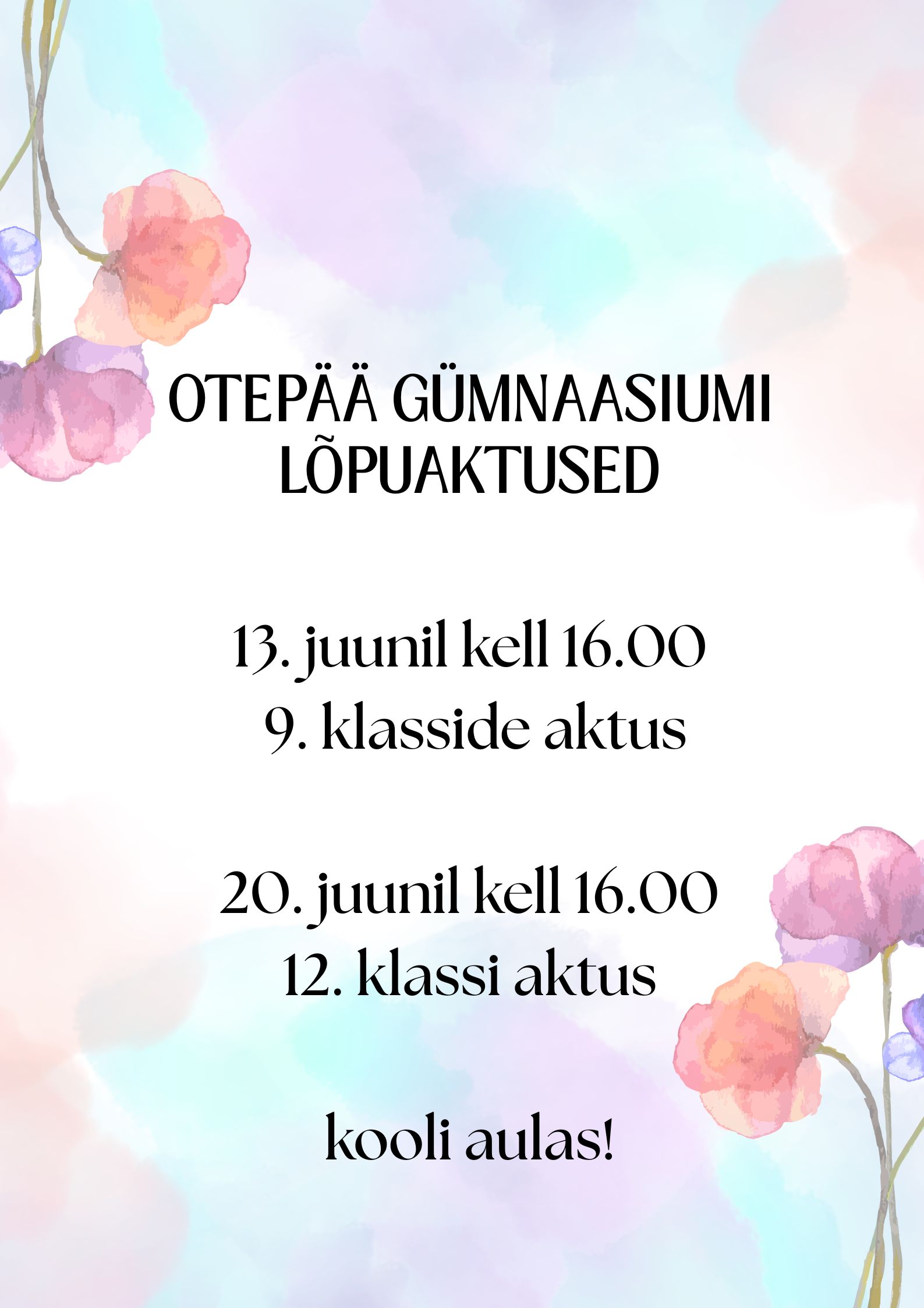 Otepää Gümnaasiumi lõpuaktused